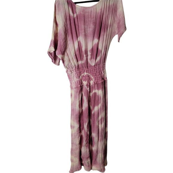 JENS PIRATE BOOTY TYE DYE LAPIS MAXI DRESS GUAZY BOHO MEDIUM/LARGE PINK WHITE - Picture 6 of 9